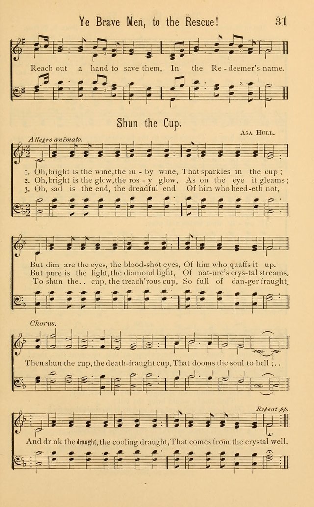 Temperance Rallying Songs: consisting of a large variety of solos, quartettes, and choruses, suited to every phase of the great temperance reformation page 31