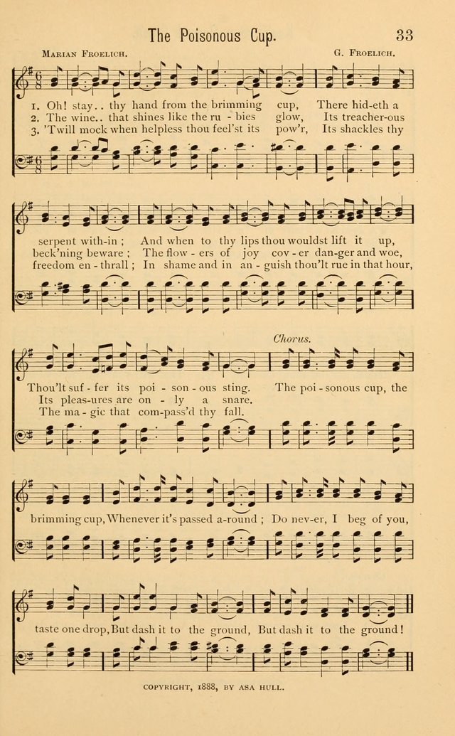 Temperance Rallying Songs: consisting of a large variety of solos, quartettes, and choruses, suited to every phase of the great temperance reformation page 33