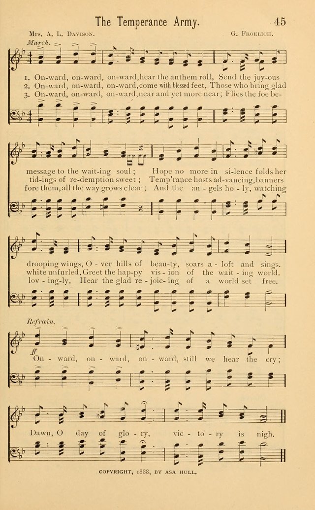 Temperance Rallying Songs: consisting of a large variety of solos, quartettes, and choruses, suited to every phase of the great temperance reformation page 45