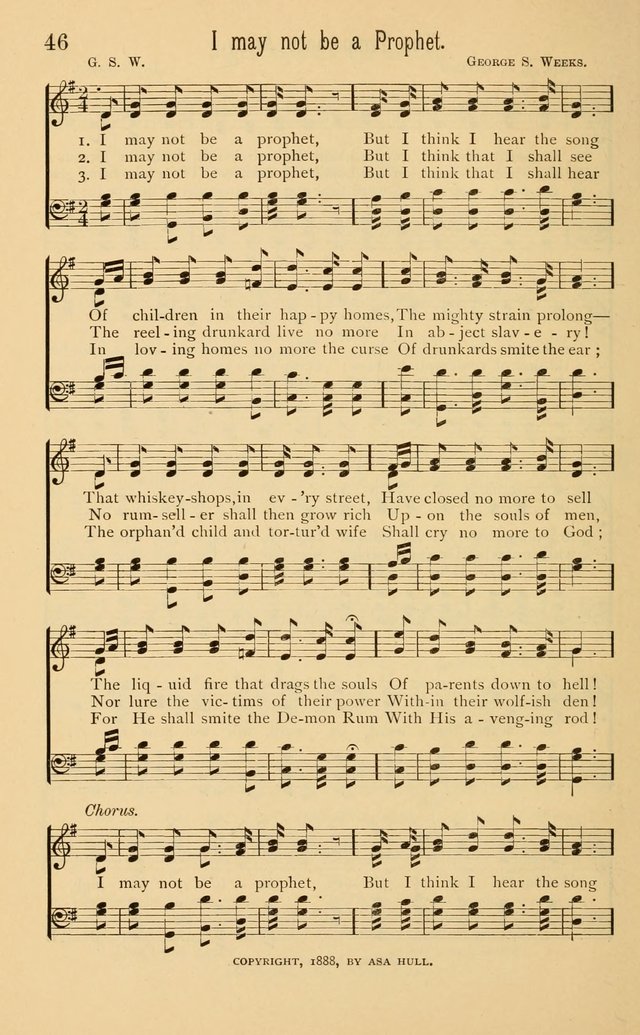 Temperance Rallying Songs: consisting of a large variety of solos, quartettes, and choruses, suited to every phase of the great temperance reformation page 46