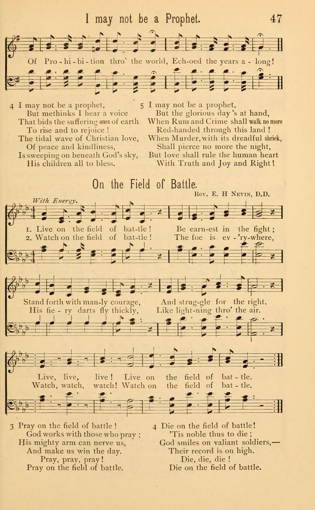 Temperance Rallying Songs: consisting of a large variety of solos, quartettes, and choruses, suited to every phase of the great temperance reformation page 47
