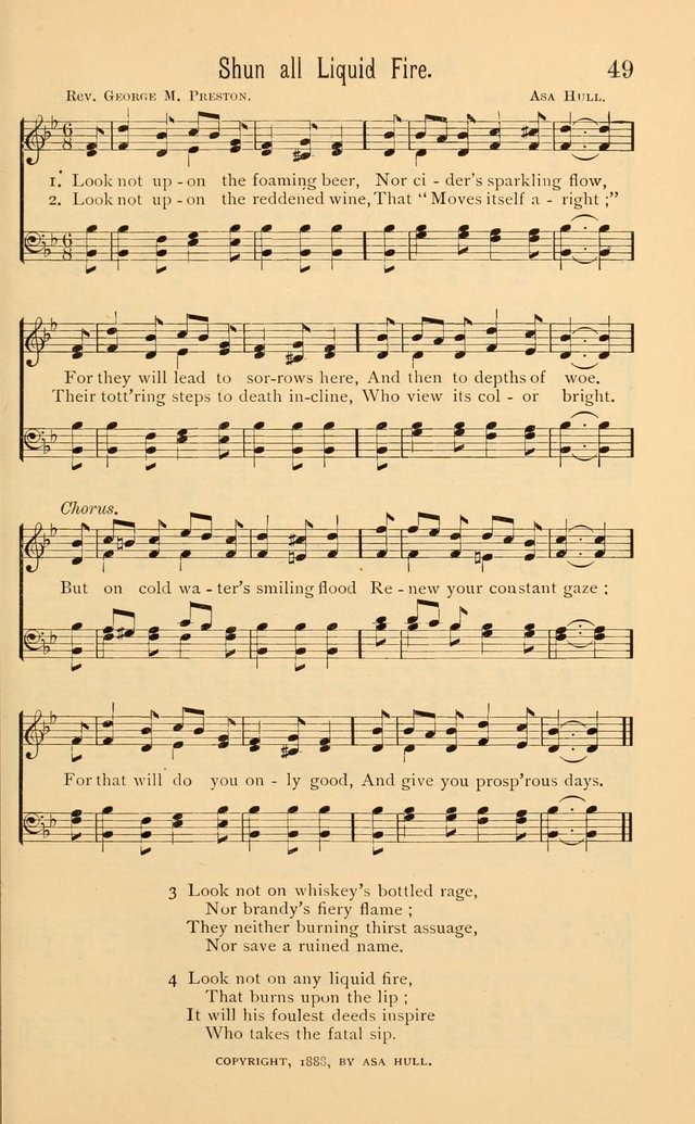 Temperance Rallying Songs: consisting of a large variety of solos, quartettes, and choruses, suited to every phase of the great temperance reformation page 49