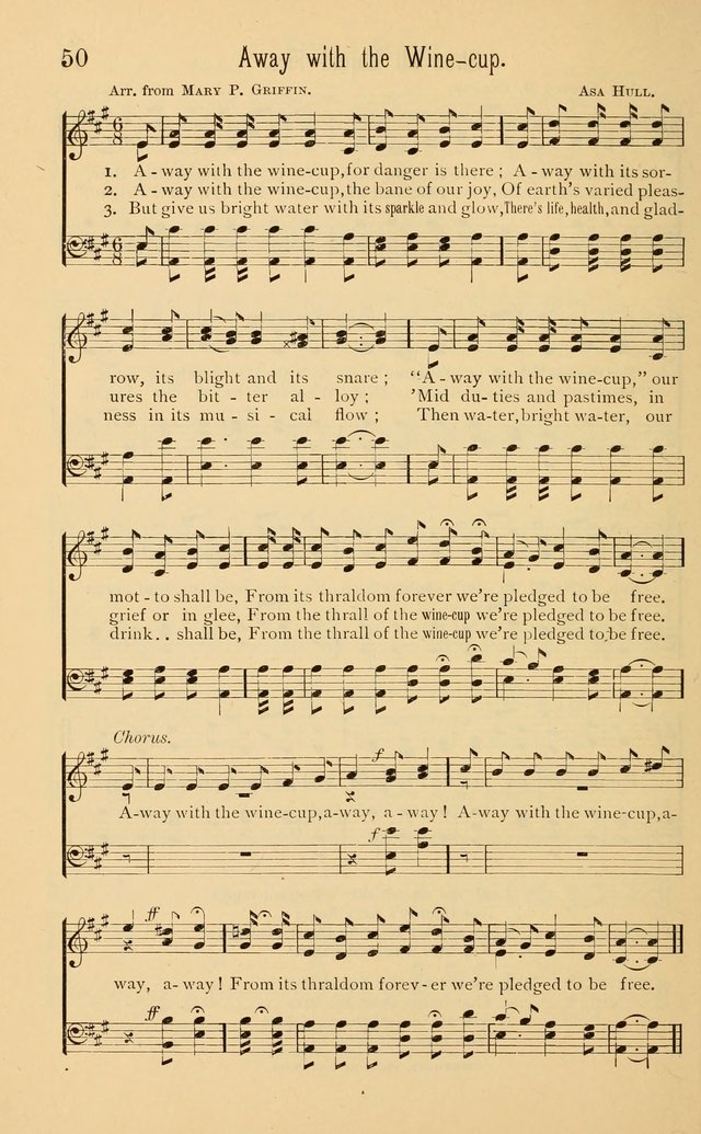 Temperance Rallying Songs: consisting of a large variety of solos, quartettes, and choruses, suited to every phase of the great temperance reformation page 50