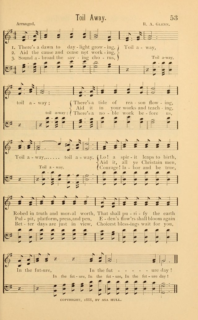Temperance Rallying Songs: consisting of a large variety of solos, quartettes, and choruses, suited to every phase of the great temperance reformation page 53