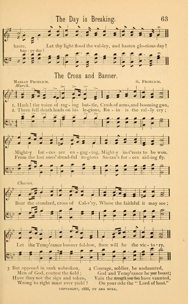 Temperance Rallying Songs: consisting of a large variety of solos, quartettes, and choruses, suited to every phase of the great temperance reformation page 63