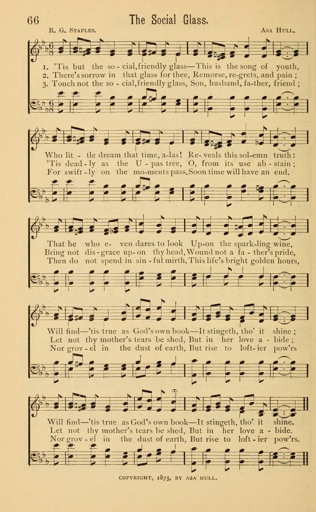 Temperance Rallying Songs: consisting of a large variety of solos, quartettes, and choruses, suited to every phase of the great temperance reformation page 66