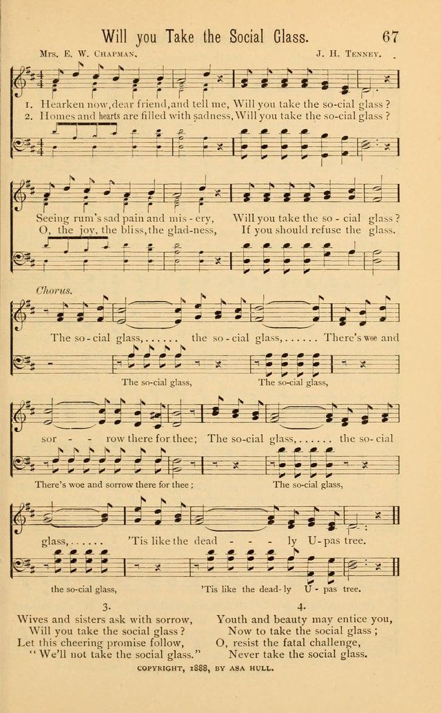 Temperance Rallying Songs: consisting of a large variety of solos, quartettes, and choruses, suited to every phase of the great temperance reformation page 67