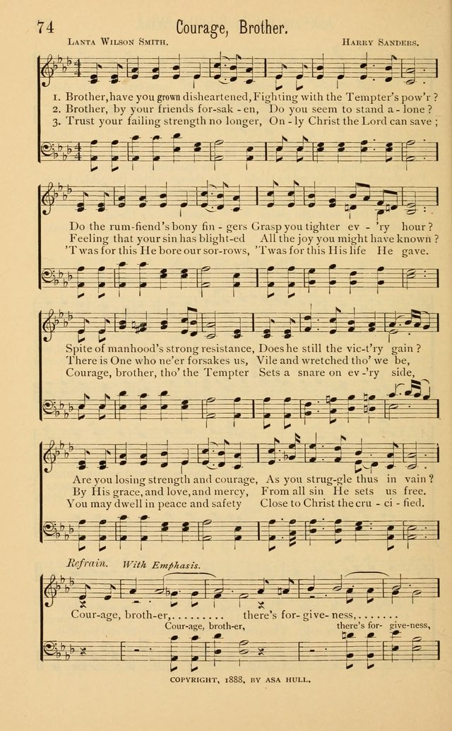 Temperance Rallying Songs: consisting of a large variety of solos, quartettes, and choruses, suited to every phase of the great temperance reformation page 74