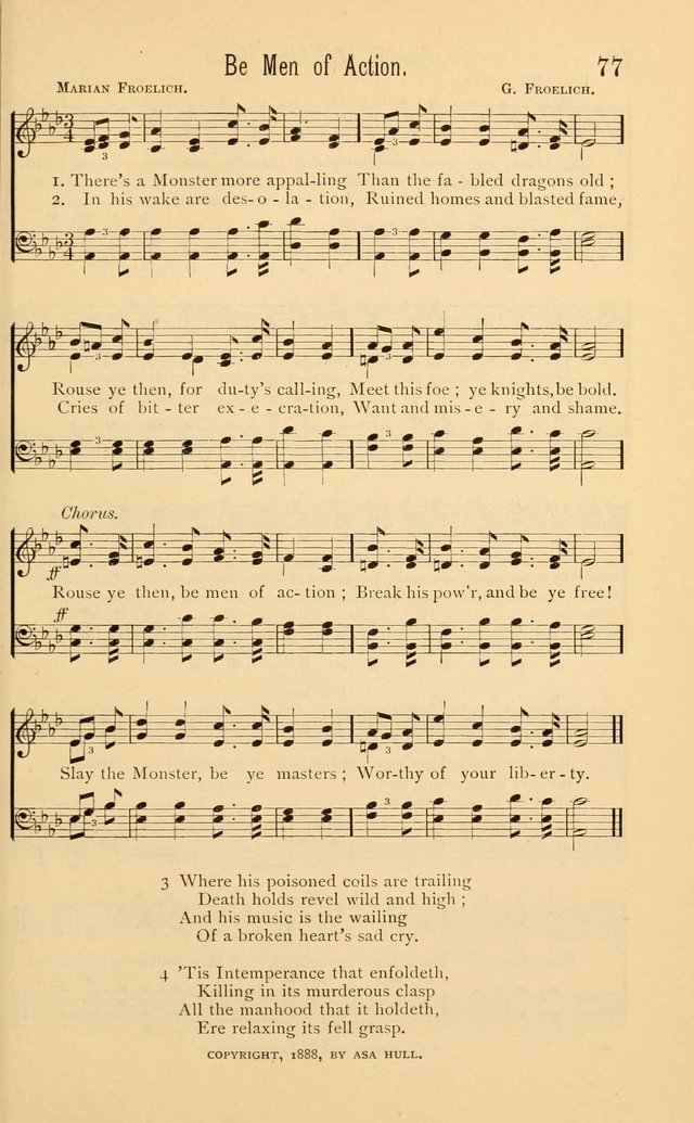 Temperance Rallying Songs: consisting of a large variety of solos, quartettes, and choruses, suited to every phase of the great temperance reformation page 77