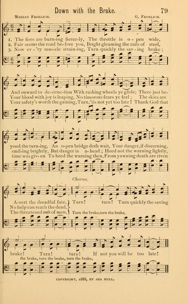 Temperance Rallying Songs: consisting of a large variety of solos, quartettes, and choruses, suited to every phase of the great temperance reformation page 79