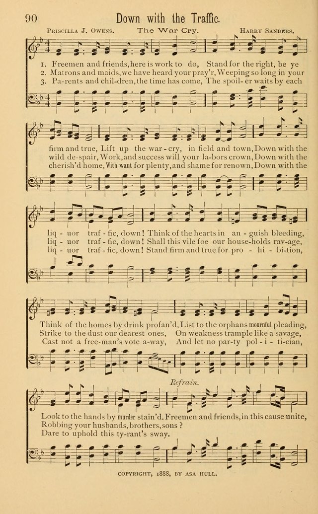 Temperance Rallying Songs: consisting of a large variety of solos, quartettes, and choruses, suited to every phase of the great temperance reformation page 90