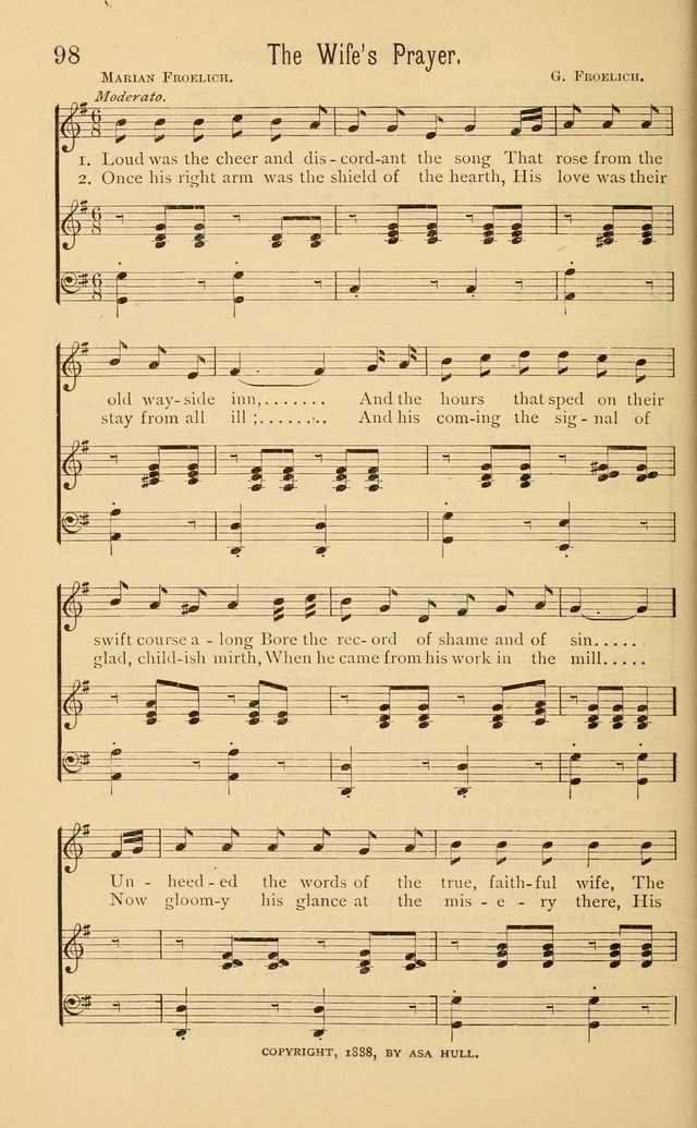 Temperance Rallying Songs: consisting of a large variety of solos, quartettes, and choruses, suited to every phase of the great temperance reformation page 98