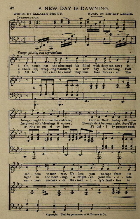 Temperance Song Herald: a collection of songs, choruses, hymns, and other pieces for the use of temperance meetings, lodges, and the home circle page 42