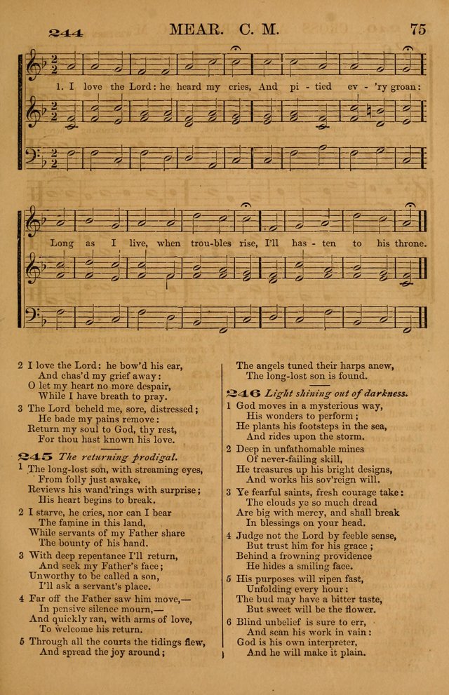 The Tribute of Praise: a collection of hymns and tunes for public and social worship, and for use in the family circle page 75