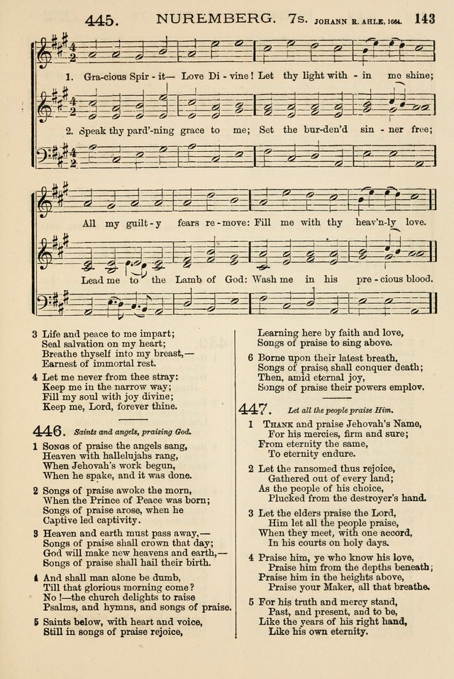 The Tribute of Praise: a collection of hymns and tunes for public and social worship, and for the use in the family circle and Sabbath school page 143