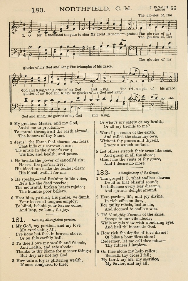 The Tribute of Praise: a collection of hymns and tunes for public and social worship, and for the use in the family circle and Sabbath school page 55