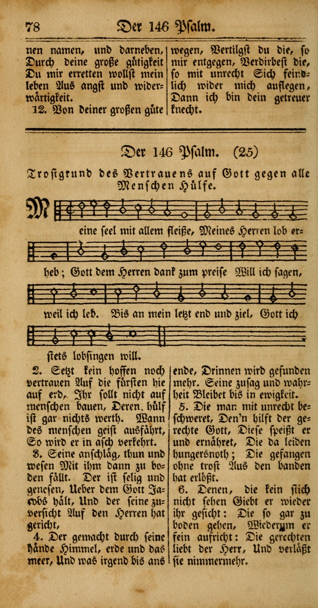 Unpartheyisches Gesang-Buch: enhaltend Geistrieche Lieder und Psalmen, zum allgemeinen Gebrauch des wahren Gottesdienstes (4th verb. Aufl., mit einem Anhang) page 78
