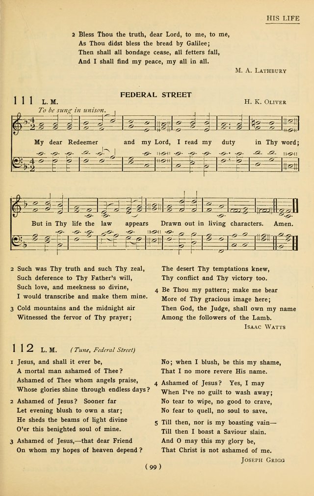 University Hymns: with tunes arranged for men