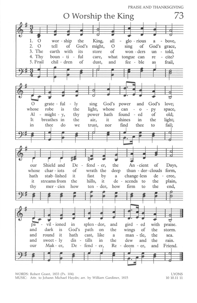 The United Methodist Hymnal page 71