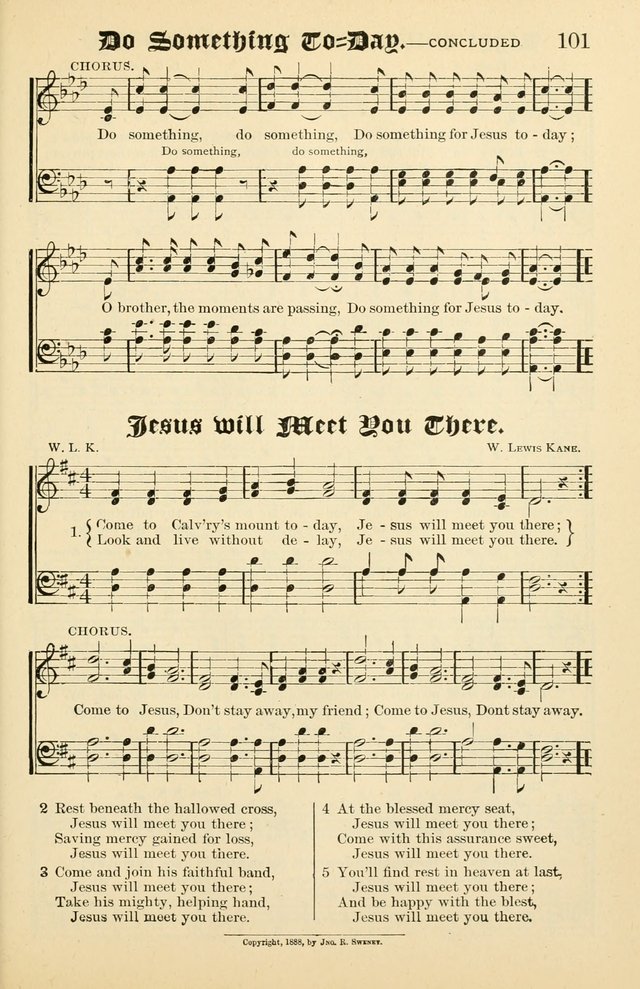 Unfading Treasures: a compilation of sacred songs and hymns, adapted for use by Sunday schools, Epworth Leagues, endeavor societies, pastors, evangelists, choristers, etc. page 101