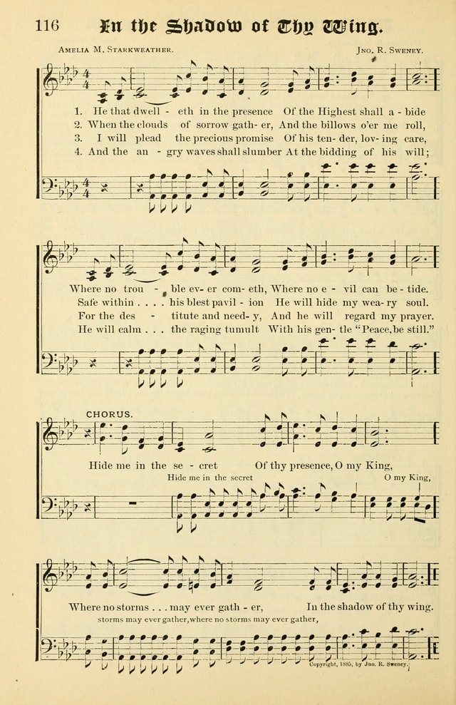 Unfading Treasures: a compilation of sacred songs and hymns, adapted for use by Sunday schools, Epworth Leagues, endeavor societies, pastors, evangelists, choristers, etc. page 116
