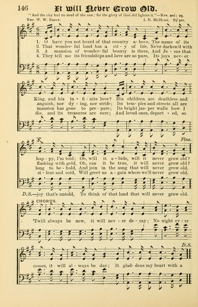 Unfading Treasures: a compilation of sacred songs and hymns, adapted for use by Sunday schools, Epworth Leagues, endeavor societies, pastors, evangelists, choristers, etc. page 146