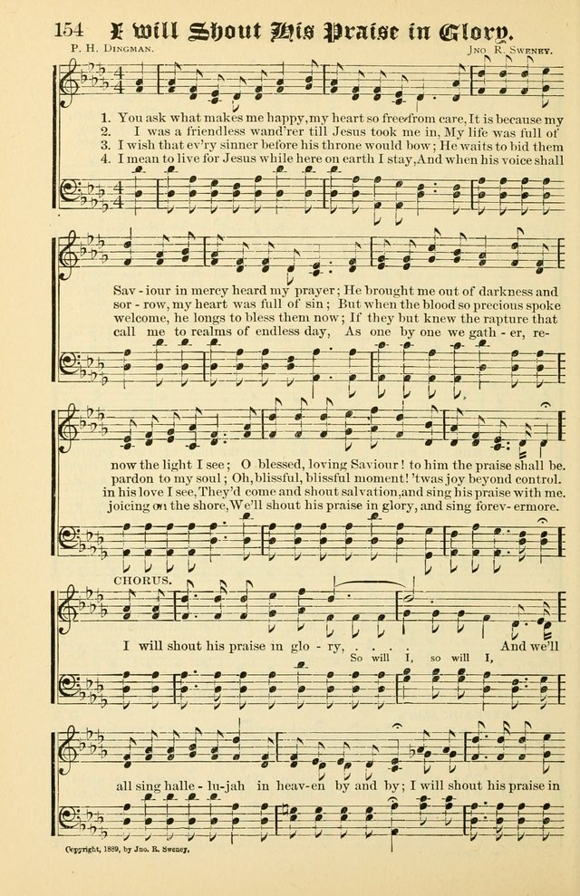 Unfading Treasures: a compilation of sacred songs and hymns, adapted for use by Sunday schools, Epworth Leagues, endeavor societies, pastors, evangelists, choristers, etc. page 154