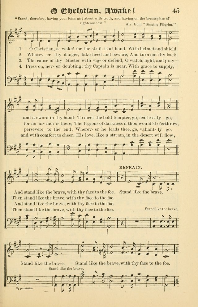 Unfading Treasures: a compilation of sacred songs and hymns, adapted for use by Sunday schools, Epworth Leagues, endeavor societies, pastors, evangelists, choristers, etc. page 45