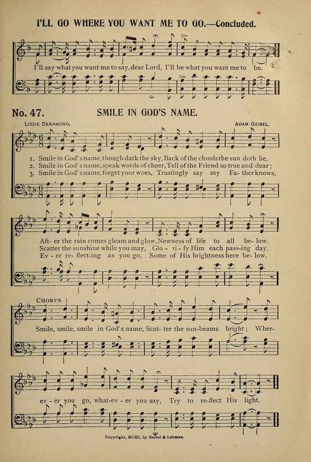Uplifted Voices: a 20th century hymn book for sunday-schools and devotional meetings page 47