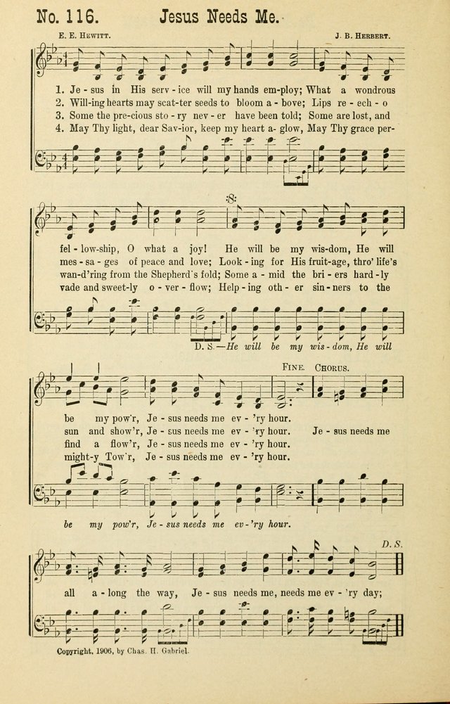 The Victory: a collection of popular Sunday school songs new and old page 116