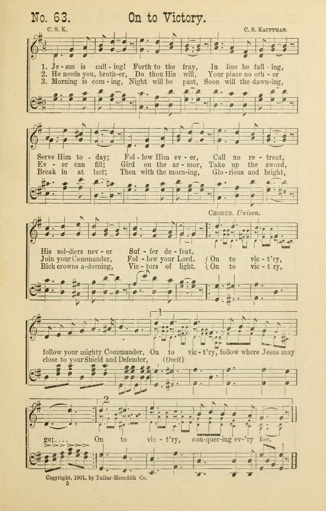 The Victory: a collection of popular Sunday school songs new and old page 63