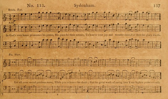 The Vocal Companion: containing a concise introduction to the practice of music, and a set of tunes of various metres, arranged progressively for the use of learners page 137
