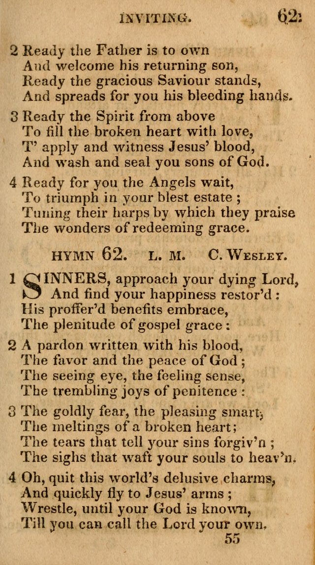 Village Hymns for Social Worship, Selected and Original: designed as a supplement to the Psalms and Hymns of Dr. Watts (6th ed.) page 55