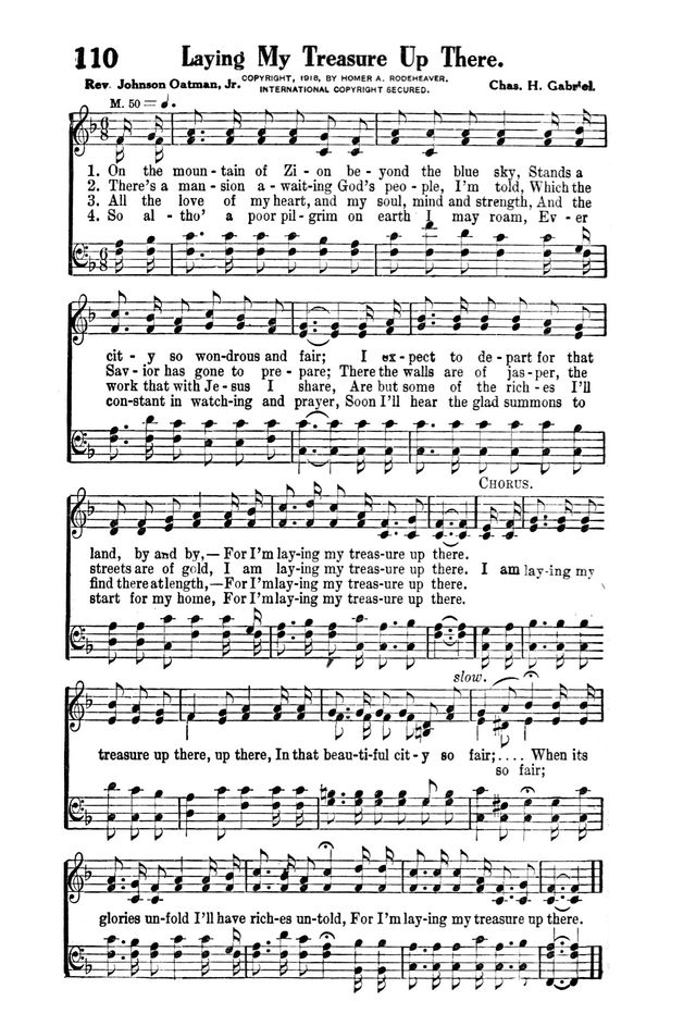 Victory Songs: For the Church, Sunday School and Evangelistic Services. page 112