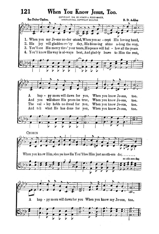 Victory Songs: For the Church, Sunday School and Evangelistic Services. page 123