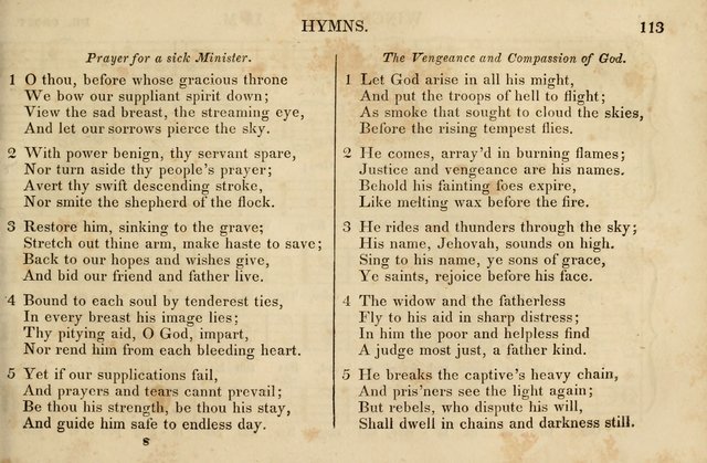 The Vestry Singing Book: being a selection of the most popular and approved tunes and hymns now extant, designed for social and religious meetings, family devotion, singing schools, etc. page 113