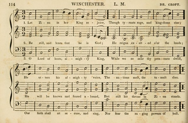 The Vestry Singing Book: being a selection of the most popular and approved tunes and hymns now extant, designed for social and religious meetings, family devotion, singing schools, etc. page 114