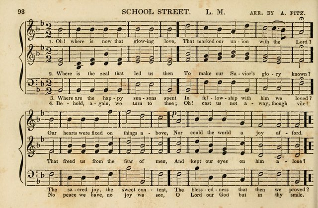 The Vestry Singing Book: being a selection of the most popular and approved tunes and hymns now extant, designed for social and religious meetings, family devotion, singing schools, etc. page 98