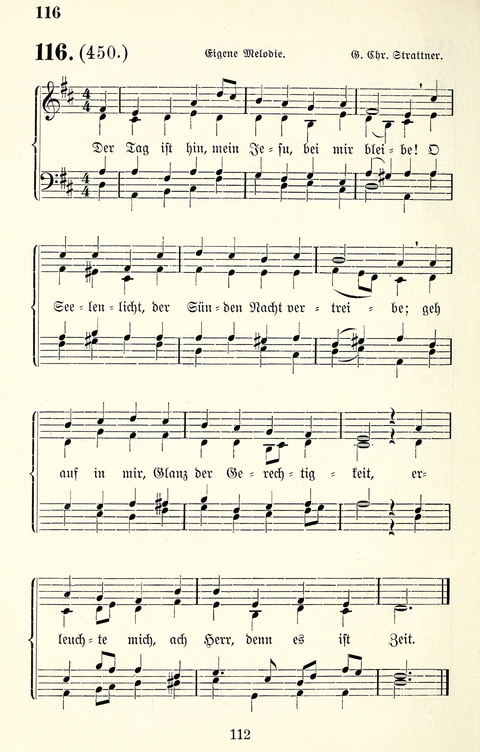 Vierstimmige Melodien für das Gesangbuch: zum gottesdienstlichen und häuslichen Gebrauch in Evangelischen Mennoniten-Gemeinden page 112