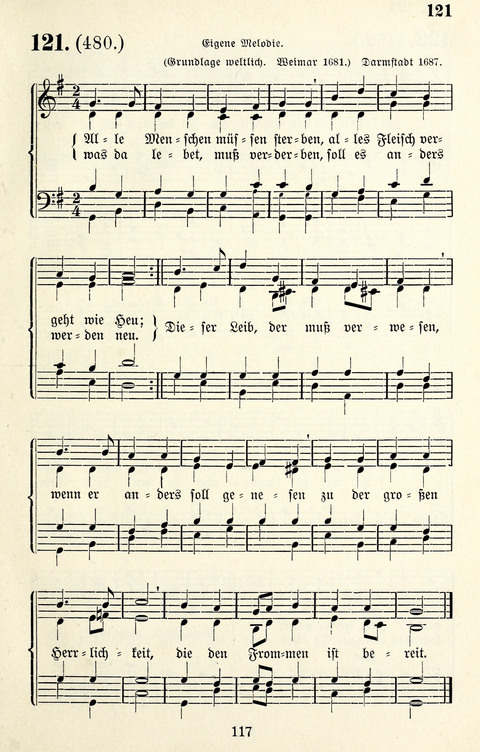 Vierstimmige Melodien für das Gesangbuch: zum gottesdienstlichen und häuslichen Gebrauch in Evangelischen Mennoniten-Gemeinden page 117