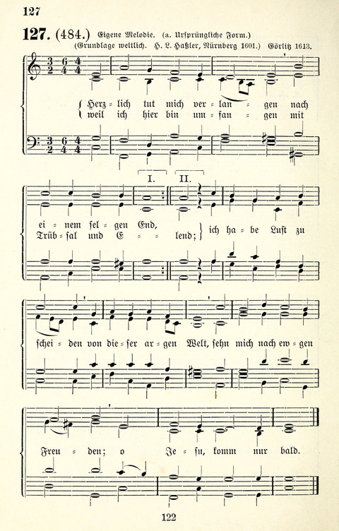 Vierstimmige Melodien für das Gesangbuch: zum gottesdienstlichen und häuslichen Gebrauch in Evangelischen Mennoniten-Gemeinden page 122
