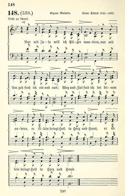 Vierstimmige Melodien für das Gesangbuch: zum gottesdienstlichen und häuslichen Gebrauch in Evangelischen Mennoniten-Gemeinden page 140
