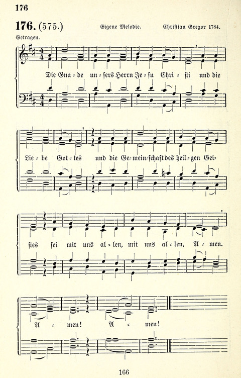 Vierstimmige Melodien für das Gesangbuch: zum gottesdienstlichen und häuslichen Gebrauch in Evangelischen Mennoniten-Gemeinden page 166