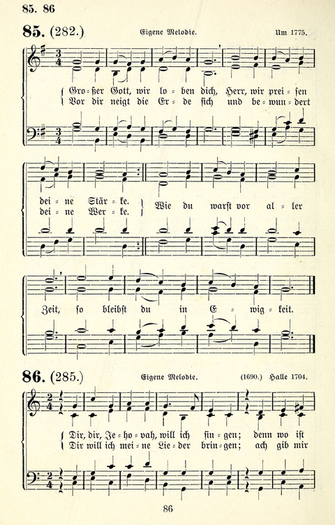 Vierstimmige Melodien für das Gesangbuch: zum gottesdienstlichen und häuslichen Gebrauch in Evangelischen Mennoniten-Gemeinden page 86