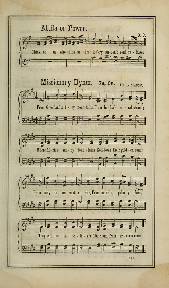 The Voice of melody: a choice collection of hymn tunes for choirs, prayer-meetings, congregations, and family use page 115