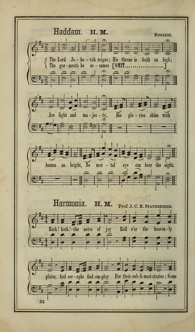 The Voice of melody: a choice collection of hymn tunes for choirs, prayer-meetings, congregations, and family use page 92