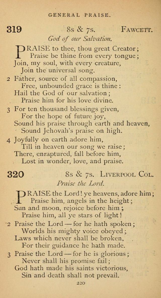 The Voice of Praise: a collection of hymns for the use of the Methodist Church page 220