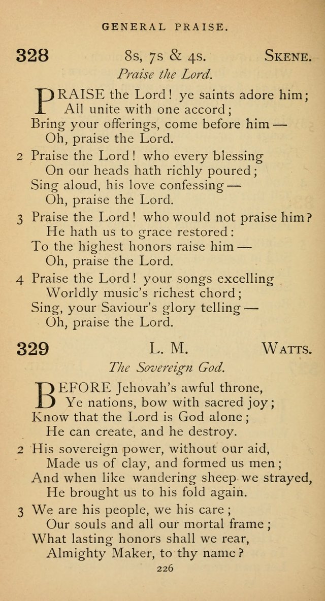 The Voice of Praise: a collection of hymns for the use of the Methodist Church page 226