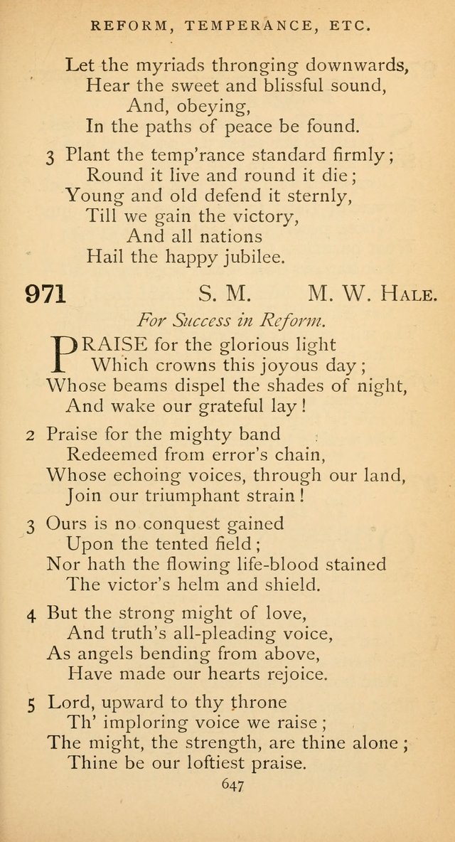 The Voice of Praise: a collection of hymns for the use of the Methodist Church page 647