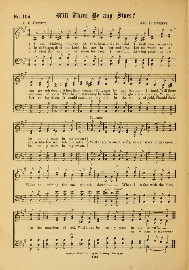 The Voice of Praise: a compilation of the very best sacred songs for use in Sunday Schools and praise services page 104
